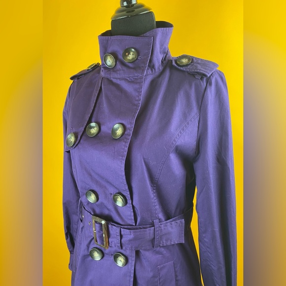Purple Coffeeshop NYC Trench Coat - Picture 2 of 8